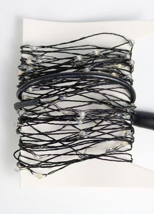 Schwarz-Kupferdraht Lichterkette 10M mit 100 Mini-LEDs, Oranges Licht, für Außen