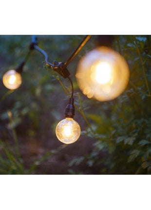 Kabel 10M mit 25 Pendel Fassungen E12, Schwarzes Kabel, Verbindbar 900W, für Außen