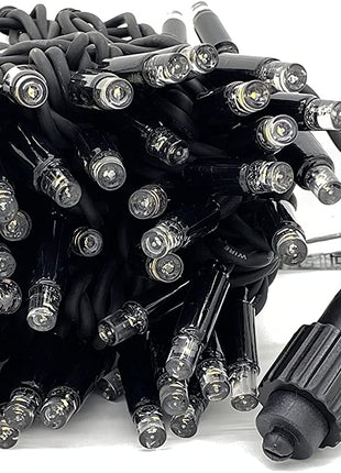 Schwarze Verlängerungskette 10M mit 100 Premium-LEDs, Warm Licht, Verbindbar 960M, für Außen