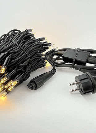 Schwarze Lichterkette 10M mit 100 Premium-LEDs, Warm Licht, Verbindbar 960M, für Außen