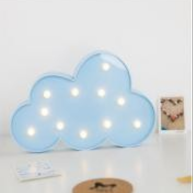 Volumetrische Förmchen Beleuchtete blau Wolke, Warm Licht, mit Batteriebetrieb