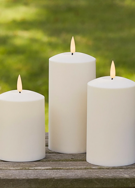 Set LED Kerzen 7.5 x 10 / 12.5 / 15 cm Realistische Flamme, Warm Licht, Batteriebetrieben