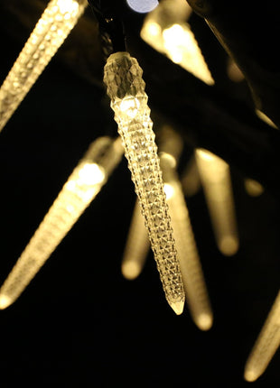 Solar Lichterkette 3M mit 20 Eiszapfen-LEDs, Warm Licht, für Außen