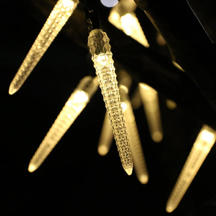Solar Lichterkette 3M mit 20 Eiszapfen-LEDs, Warm Licht, für Außen