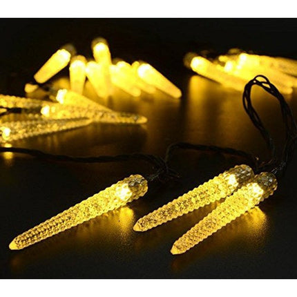 Solar Lichterkette 3M mit 20 Eiszapfen-LEDs, Warm Licht, für Außen