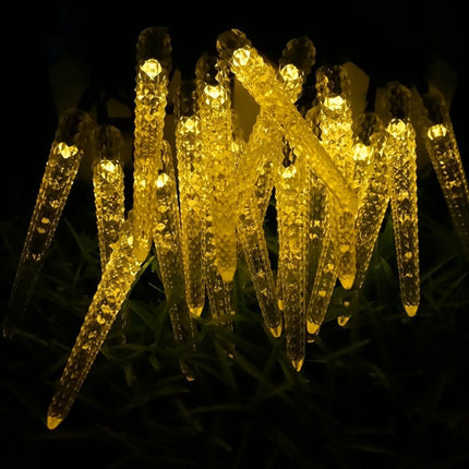 Solar Lichterkette 3M mit 20 Eiszapfen-LEDs, Warm Licht, für Außen