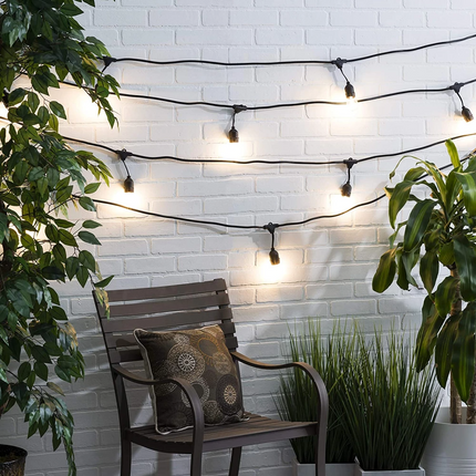 Solar Lichterkette 10M mit 20 LED-Birnen, E27, 2W, für Außen, Zusammenschaltbar