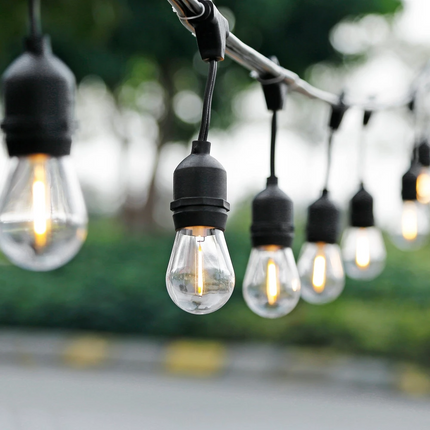 Solar Lichterkette 10M mit 20 LED-Birnen, E27, 2W, für Außen, Zusammenschaltbar