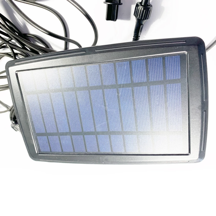 Solar Lichterkette mit USB, 10M mit 10 Matt Weiß LED-Lampen, Schwarzes Kabel, Warm Licht, für Außen