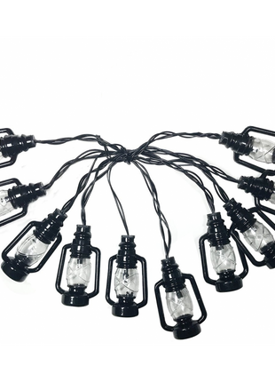 Solar Lichterkette 3M mit 20 Laternen-LEDs, Dunkelgrün Kabel, Warm Licht, für Außen