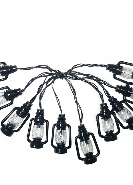 Solar Lichterkette 3M mit 20 Laternen-LEDs, Dunkelgrün Kabel, Warm Licht, für Außen