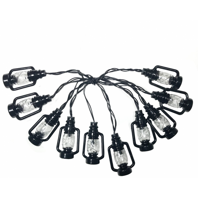 Solar Lichterkette 3M mit 20 Laternen-LEDs, Dunkelgrün Kabel, Warm Licht, für Außen