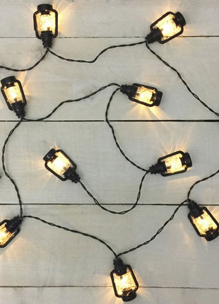 Solar Lichterkette 3M mit 20 Laternen-LEDs, Dunkelgrün Kabel, Warm Licht, für Außen