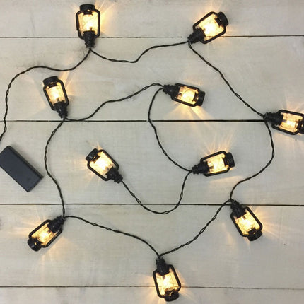 Solar Lichterkette 3M mit 20 Laternen-LEDs, Dunkelgrün Kabel, Warm Licht, für Außen