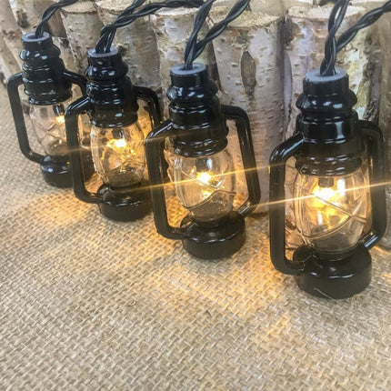 Solar Lichterkette 3M mit 20 Laternen-LEDs, Dunkelgrün Kabel, Warm Licht, für Außen