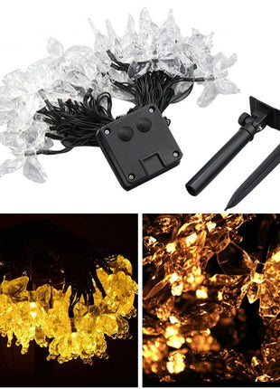 Solar Lichterkette 3M mit 20 Schmetterlinge mit LEDs, Dunkelgrün Kabel, Warm Licht, für Außen