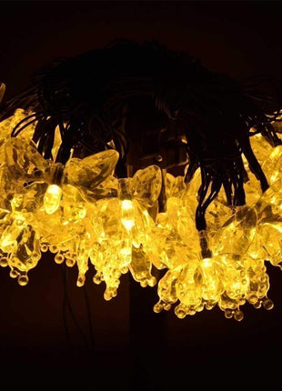 Solar Lichterkette 3M mit 20 Schmetterlinge mit LEDs, Dunkelgrün Kabel, Warm Licht, für Außen