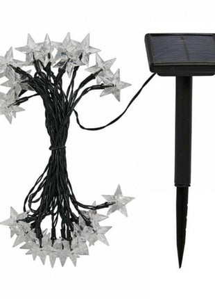 Solarlichterkette 4,5M mit 20 Sternen-LEDs, Schwarzes Kabel, Warm Licht
