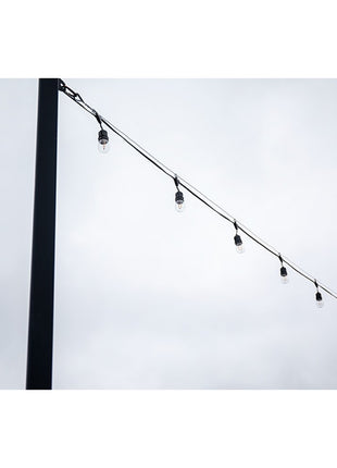 Solar Lichterkette 7,6M mit 10 + 2 Birnen LEDs Geschenk, E27 2W, Schwarzes Kabel, Warm Licht, für Außen