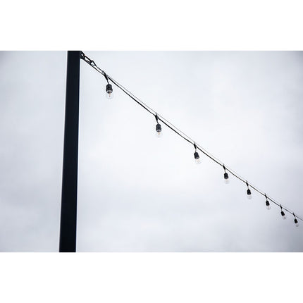 Solar Lichterkette 7,6M mit 10 + 2 Birnen LEDs Geschenk, E27 2W, Schwarzes Kabel, Warm Licht, für Außen