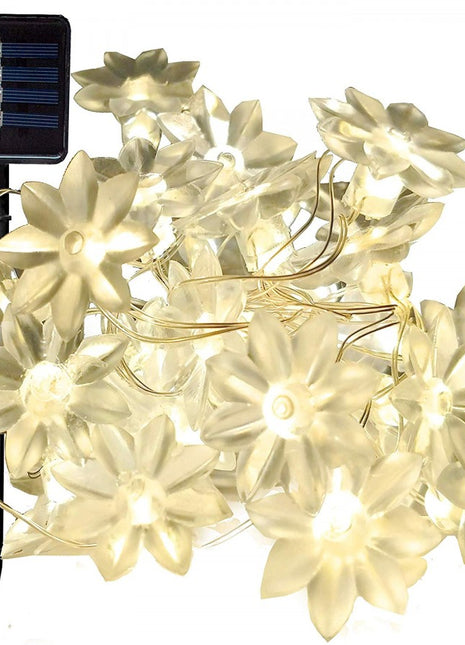 Solar Lichterkette 3M mit 20 Blumen-LEDs, Warm Licht, für Außen