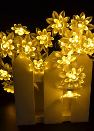 Solar Lichterkette 3M mit 20 Blumen-LEDs, Warm Licht, für Außen