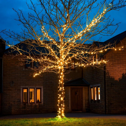 Solar Lichterkette 30M mit 300 LEDs, 8 Programme, Warm Licht, mit Fernbedienung, für Außen