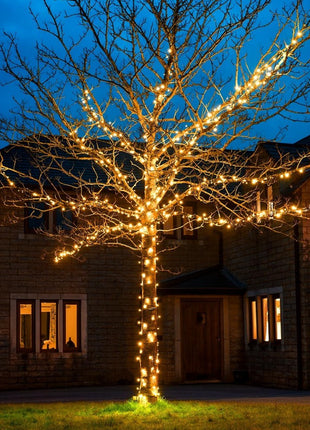 Solar Lichterkette 50M mit 500 LEDs, 8 Programme, Warm Licht, mit Fernbedienung, für Außen