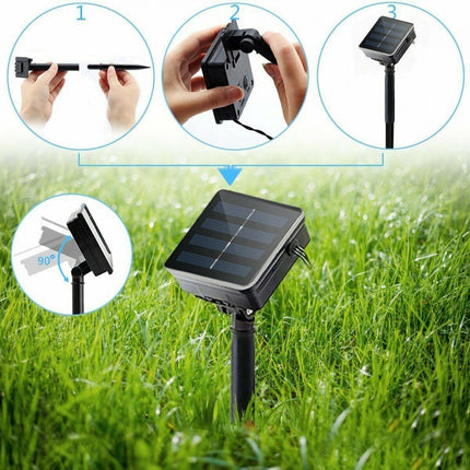 Solar Lichterkette 20M mit 200 Mini-LEDs Kupferdraht, 8 Programmen, Warm Licht, für Außen