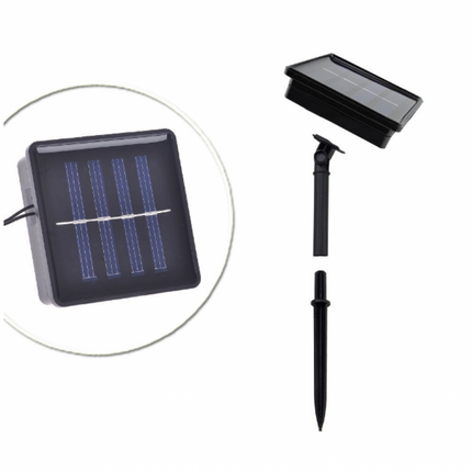 Solar Lichterkette 4M mit 30 Goldene Metallkugeln, Schwarzes Kabel, Warm Licht, für Außen