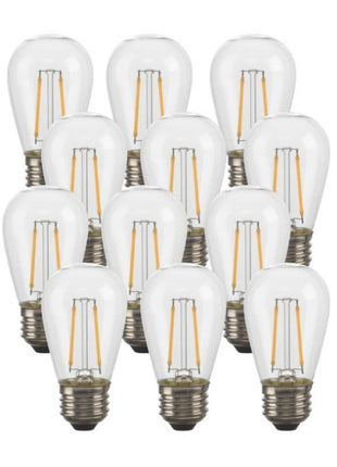 Solar Lichterkette 7,6M mit 10 + 2 Birnen LEDs Geschenk, E27 2W, Schwarzes Kabel, Warm Licht, für Außen