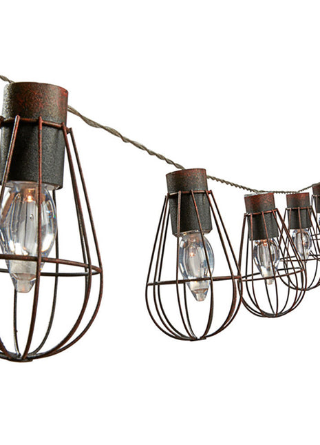 Solar Lichterkette 4M mit 10 Vintage Birnen, Durchsichtig Kabel, Warm Licht, für Außen