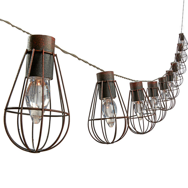Solar Lichterkette 4M mit 10 Vintage Birnen, Durchsichtig Kabel, Warm Licht, für Außen