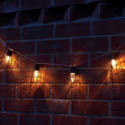 Solar Lichterkette 4M mit 10 Vintage Birnen, Durchsichtig Kabel, Warm Licht, für Außen