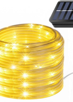 Solar Lichtschlauch Lichterkette 10M mit 100 LEDs, Warm Licht, für Außen
