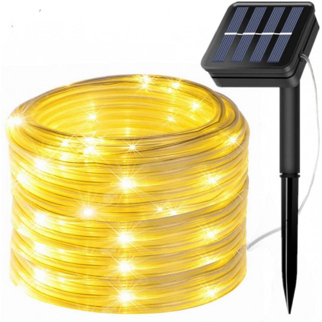 Solar Lichtschlauch Lichterkette 10M mit 100 LEDs, Warm Licht, für Außen