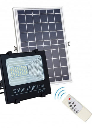 LED Solar Flutlicht 25W mit Dämmerungssensor und Fernbedienung