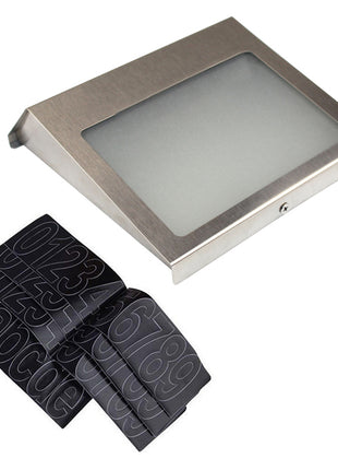 Solar Hausnummer Edelstahl mit 3 LEDs mit Dämmerungssensor, für Wandmontage