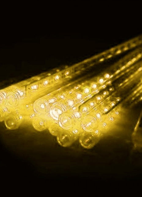 Solar Meteorschauer 2,5M mit 8 Röhren Lichter mit 288 LEDs, Warm Licht, für Außen