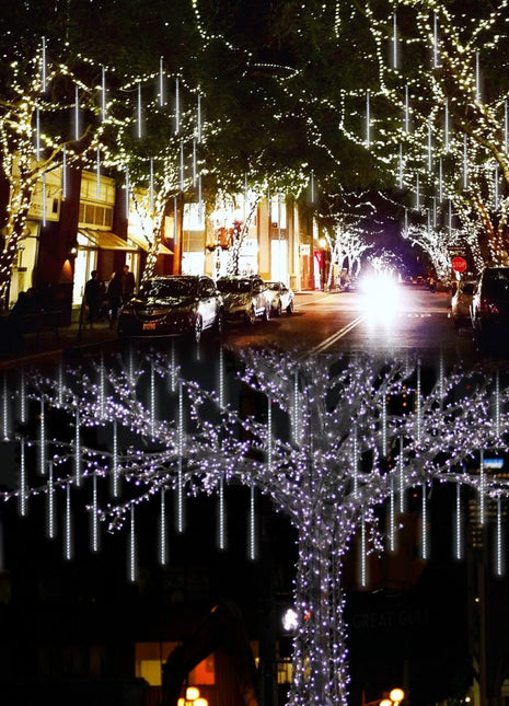 Solar Lichterkette Meteorschauer 3M mit 10 Regenlichter mit 360 LEDs, Warm Licht, für Außen