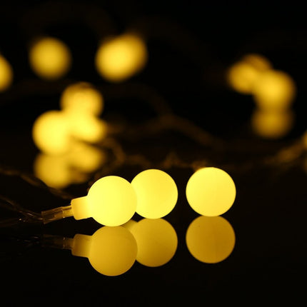 Solar Lichterkette 10M mit 100 Kugeln-LEDs, Dunkelgrün Kabel, Warm Licht, für Außen