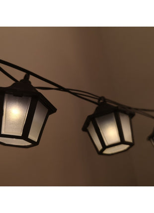 Solar Lichterkette 2M mit 10 Laternen-LED, Dunkelgrün Kabel, Warm Licht, für Außen