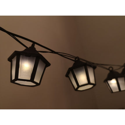 Solar Lichterkette 2M mit 10 Laternen-LED, Dunkelgrün Kabel, Warm Licht, für Außen
