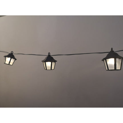 Solar Lichterkette 2M mit 10 Laternen-LED, Dunkelgrün Kabel, Warm Licht, für Außen