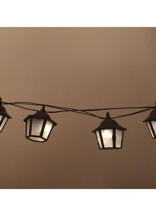 Solar Lichterkette 2M mit 10 Laternen-LED, Dunkelgrün Kabel, Warm Licht, für Außen