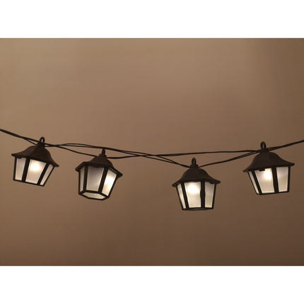 Solar Lichterkette 2M mit 10 Laternen-LED, Dunkelgrün Kabel, Warm Licht, für Außen