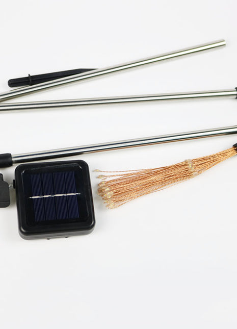 Solarlampe Feuerwerk mit 120 Mini-LEDs und Metall Unterstützung, Kupferdraht, Wasserdicht, Warm Licht, für Außen