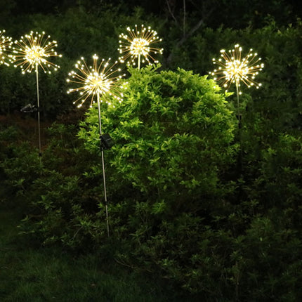 Solarlampe Feuerwerk mit 120 Mini-LEDs und Metall Unterstützung, Kupferdraht, Wasserdicht, Warm Licht, für Außen