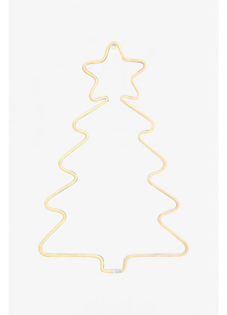 Dekorative Neon Tannen Lampe mit Stern, Warm Licht, Strombetrieben