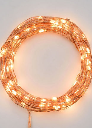 Weihnachtsgirlande 5M Tannengirlande mit 100 Mini-LEDs, Warm Licht, mit Batterien, für Außen